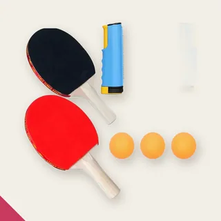 Kit de Pingue-Pongue 3 Bolas, 2 Raquetes e Rede Ajustável -…