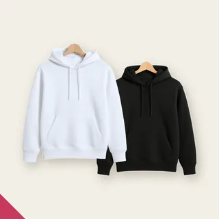 Kit 2 Moletom Canguru Com Capuz e Bolso Sem Estampa Liso…