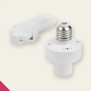 Base Lâmpada E27 Sensor Indução ABS Branco 5x9cm